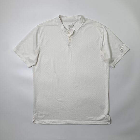 Nike Shirt Mens M Medium White Standard Dri Fit Golf Vapor PGA Tour Blade Collar - Picture 2 of 10